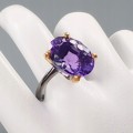 Künstlerischer Ring AAAA 22ct Amethyst Größe 14