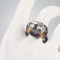 925 Künstlerischer grüner Amethyst Ring Größe 19,5