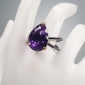 Künstlerischer Ring AAAA 22ct Amethyst Größe 19,5