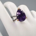 Künstlerischer Ring AAAA 22ct Amethyst Größe 19,5