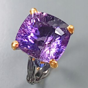 Künstlerischer Ring AAA 17 Karat Amethyst Größe 15
