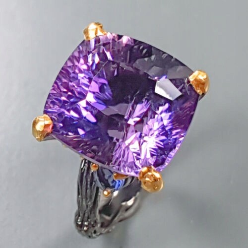 Künstlerischer Ring AAA 17 Karat Amethyst Größe 15