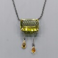 Art Halskette 52 ct Zitronenquarz