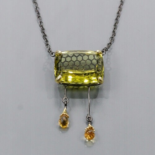 Art Halskette 52 ct Zitronenquarz