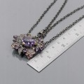 Künstlerische Halskette natürliche Amethyste Silber 925