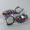 925 Künstlerische Silberohrringe 60ct Amethyste 2