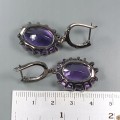 925 Künstlerische Silberohrringe 60ct Amethyste 2