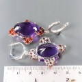 Ohrringe 49ct Amethyste Rhodolith Zertifikat