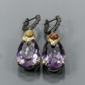 925 Künstlerische Ohrringe 39 ct Amethyste Opale 2