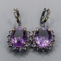 925 Ohrringe 46ct Amethyste Zoisite 2 Zertifikat