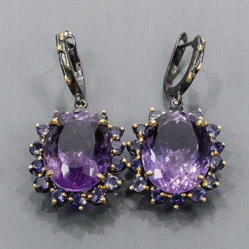 925 Ohrringe 46ct Amethyste Zoisite 2 Zertifikat