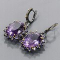 925 Ohrringe 46ct Amethyste Zoisite 2 Zertifikat