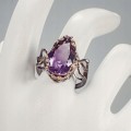 Künstlerischer Ring natürlicher AAA Amethyst Größe 17,5