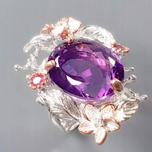 Künstlerischer Ring AAA Amethyst Granate Größe 18,5