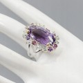 Künstlerischer Ring 19 Karat Amethyst Topas Größe 17