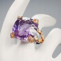 Ring 37,47 ct Amethyst Größe 18,5 zertifiziert