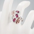 925 Künstlerischer Rhodolith Granat Ring Größe 13