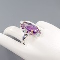 Künstlerischer Ring 35 Karat Amethyst Topas Größe 19,5