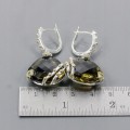 Künstlerische Ohrringe 38ct Zitronenquarz Silber 2