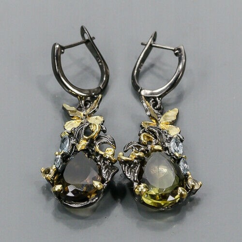 Zitronenquarz Topas Silber Citrin Ohrringe 2