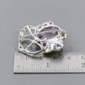 Künstlerische Silberbrosche 14 ct Ametrin Granate