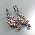 Künstlerische Ohrringe natürliche Amethyste Zirkonia 2