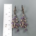 Künstlerische Ohrringe natürliche Amethyste Zirkonia 2