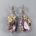925 Künstlerische Ohrringe 70 ct Ametrin Topas 2
