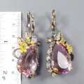 925 Künstlerische Ohrringe 70 ct Ametrin Topas 2