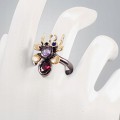 Künstlerischer Ring Amethyst Granat Größe 17 Fliege