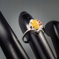 Zarter Ring Größe 15 Feueropal Granat 925