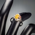 Zarter Ring Größe 15 Feueropal Granat 925