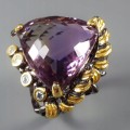 Böhmischer Ring 35 ct Ametrin Topas Größe 20