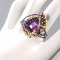 Böhmischer Ring 35 ct Ametrin Topas Größe 20