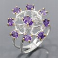 Künstlerische Ring Größe 16,5 natürliche Amethyste