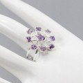 Künstlerische Ring Größe 16,5 natürliche Amethyste