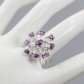 Künstlerische Ring Größe 16,5 natürliche Amethyste