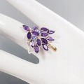 Künstlerische Tansanit Amethyste Ring Größe 19,5