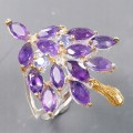 Künstlerische Tansanit Amethyste Ring Größe 19,5