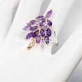 Künstlerische Tansanit Amethyste Ring Größe 19,5