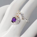 925 Amethyst-Topas-Ring das Ausmaß 15,5