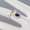 925 Amethyst-Topas-Ring das Ausmaß 15,5