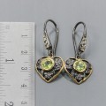 925 Artistic Natural Olivine Heart Ohrringe 2