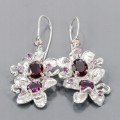 Künstlerische Amethyst-Ohrringe natürliche Granat