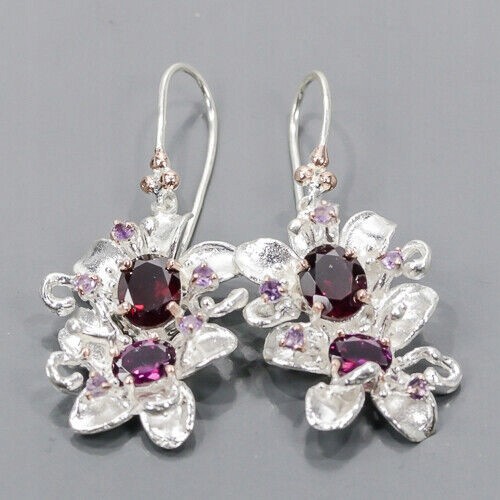 Künstlerische Amethyst-Ohrringe natürliche Granat