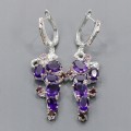Künstlerische natürliche Amethyst-Ohrringe Granat 2