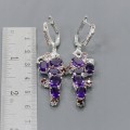 Künstlerische natürliche Amethyst-Ohrringe Granat 2