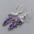 Künstlerische natürliche Amethyst-Ohrringe Granat 2