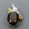 Künstlerischer Anhänger natürlicher Cognac-Quarz 38ct