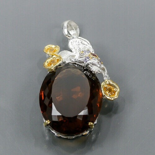 Künstlerischer Anhänger natürlicher Cognac-Quarz 38ct
